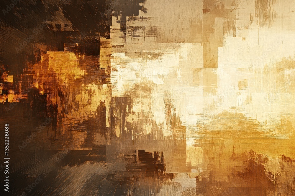 Poster an abstract composition featuring textured rectangles with warm colors