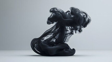 Mist Steam Dust Motion, Swirling Black Smoke Cloud with Subtle Transparency