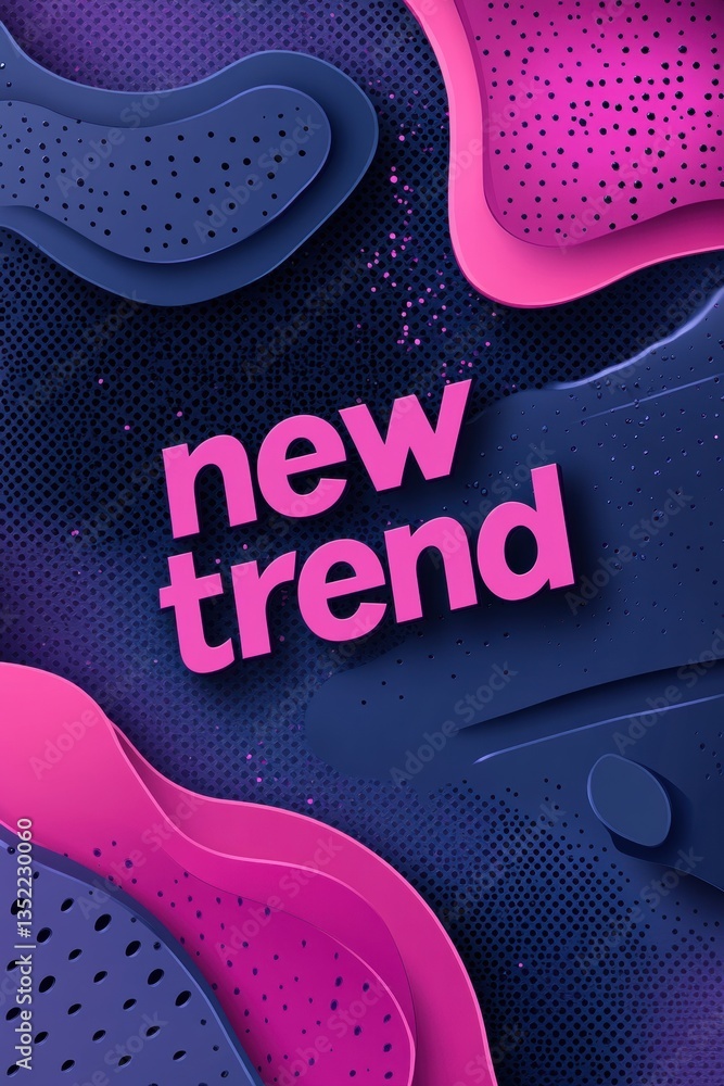 Poster abstract graphic design with vibrant dimensional elements and inspiring text