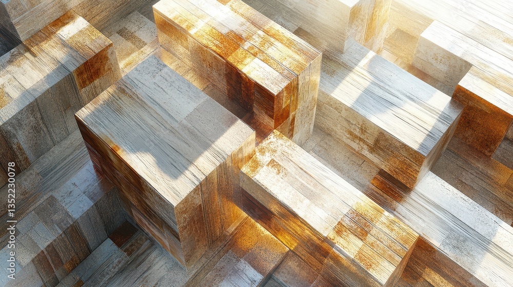 Aufkleber rendered cubes arranged to form a visually intriguing geometric surface