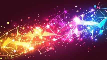 Obraz premium Vibrant abstract background with colorful light trails and sparkles creating dynamic energy