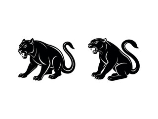 Obraz premium tiger silhouette illustration vector 