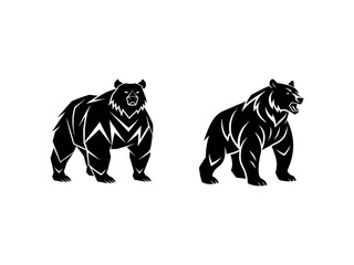bear silhouette illustration vector 