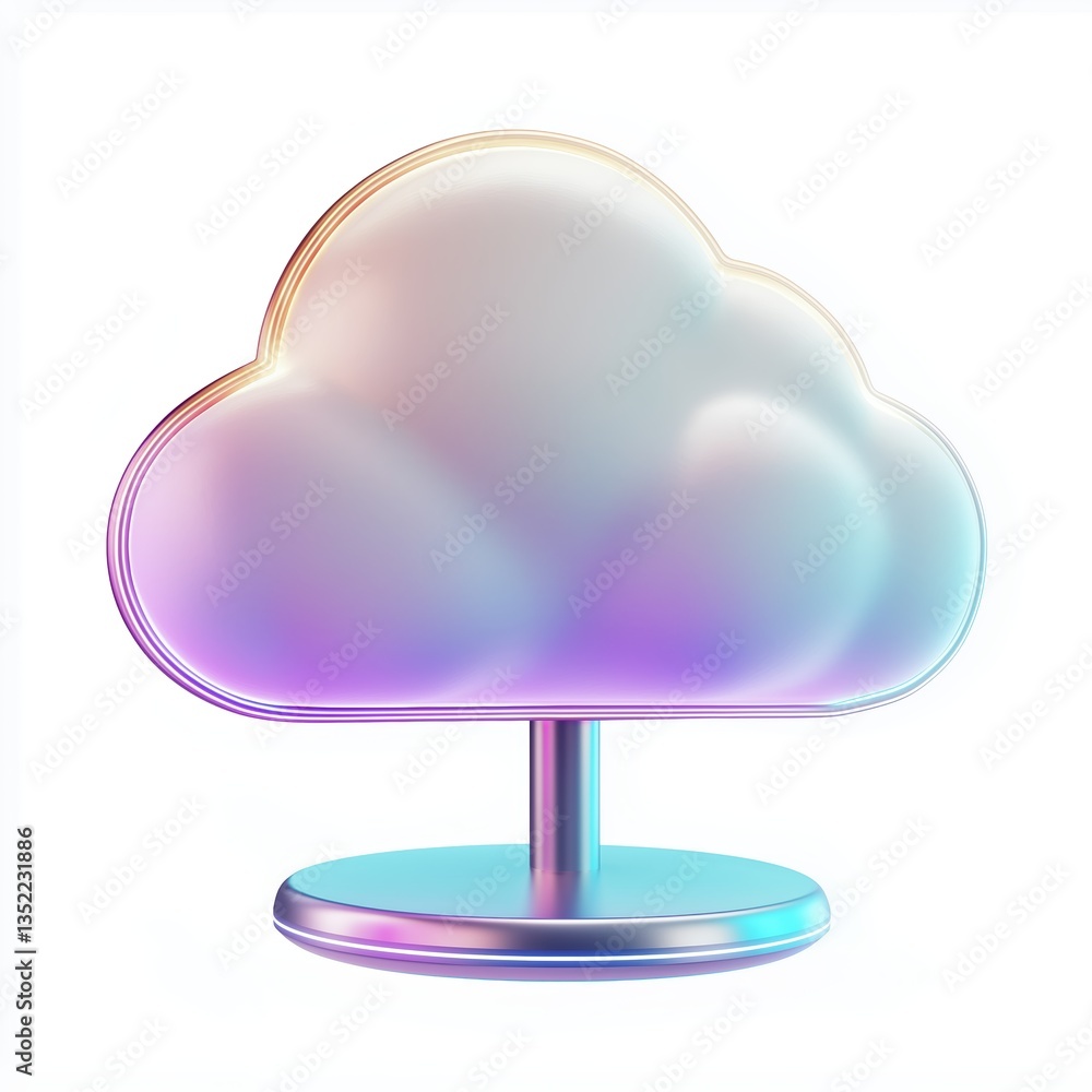 Poster futuristic cloud icon representing ai powered logistics in command center environment