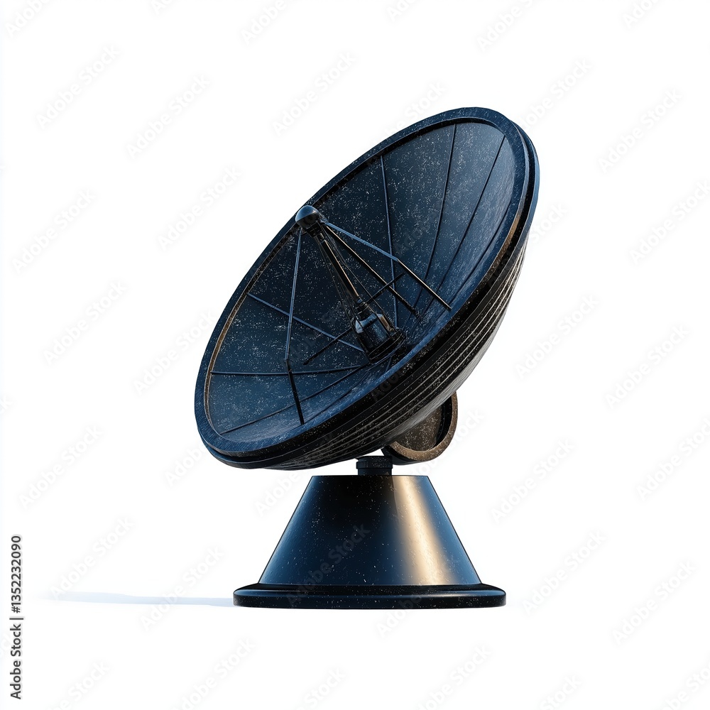 Poster ai powered deep space communication system concept with futuristic design and satellite dish technol