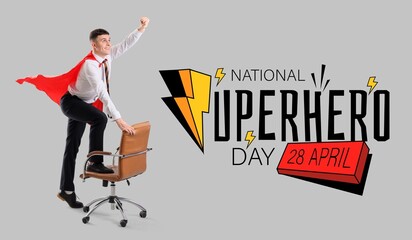 Banner for National Superhero Day with businessman © Pixel-Shot