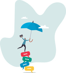 Chat dialogue, talk or discussion, conversation or communication to success, teamwork meeting or debate to get solution,character for design