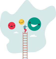 Customer satisfaction, feedback or appreciation rating, positive score or good quality service, customer experience vote.character for design