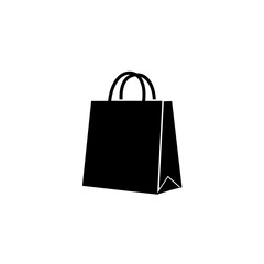 The Simple Shopping Icon: A minimalist black silhouette of a shopping bag against a plain backdrop. This versatile icon embodies the essence of retail.