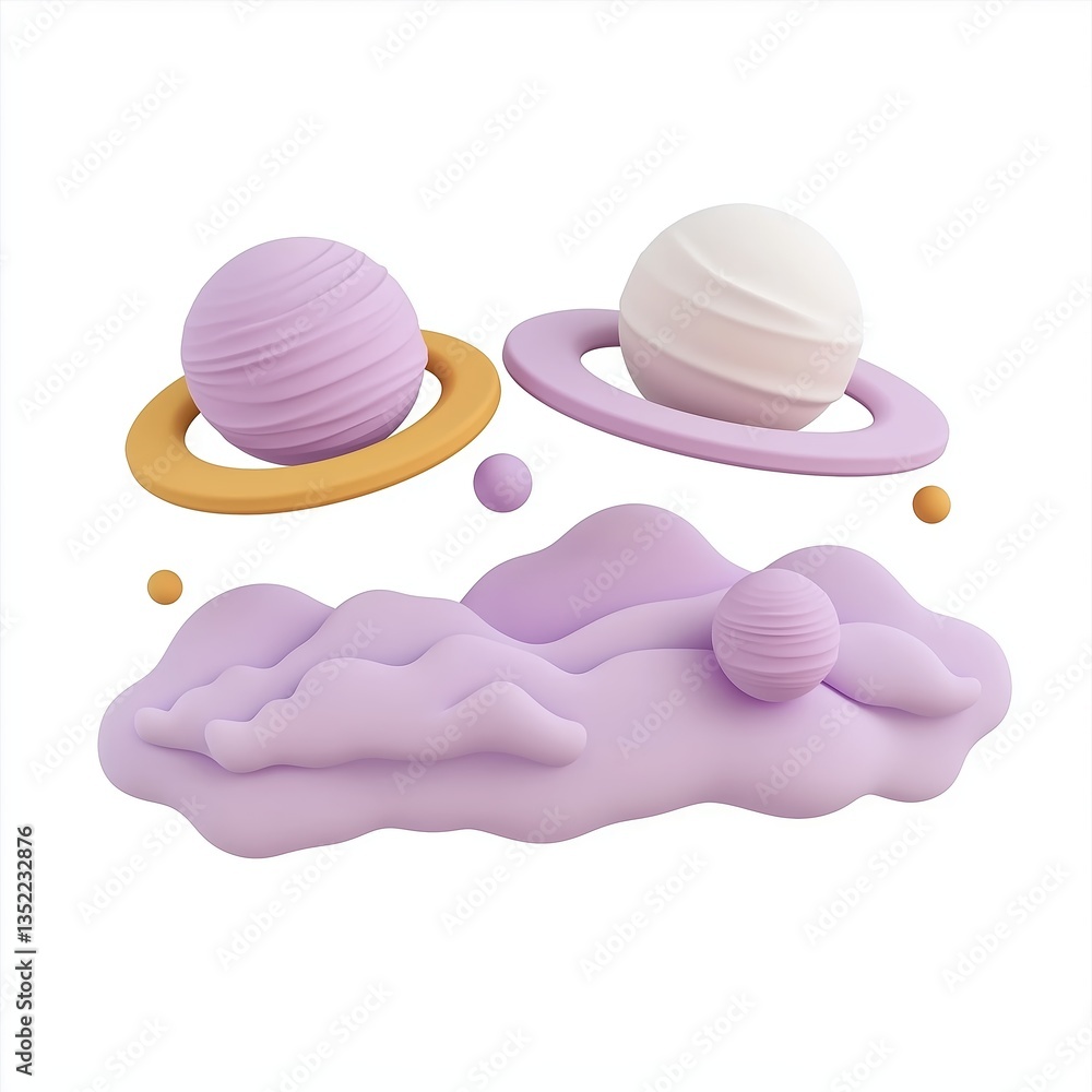 Poster futuristic ai-driven visualization of planets and weather patterns in outer space with abstract elem