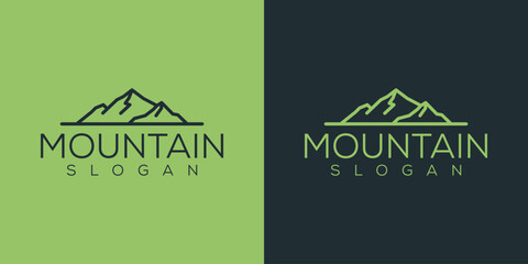 Minimalist landscape hills mountain peak vector logo design ideas