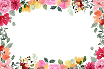 Watercolor flowers background vector for design.