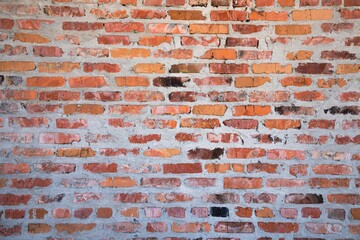 Old red brick wall texture background for design and construction themes