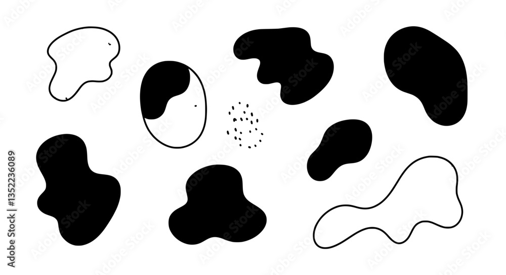 Poster abstract shapes in harmony: a collection of abstract shapes dance across the canvas, exploring the i
