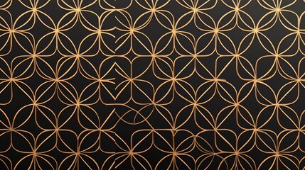 Elegant Gold Geometric Pattern on Black Background