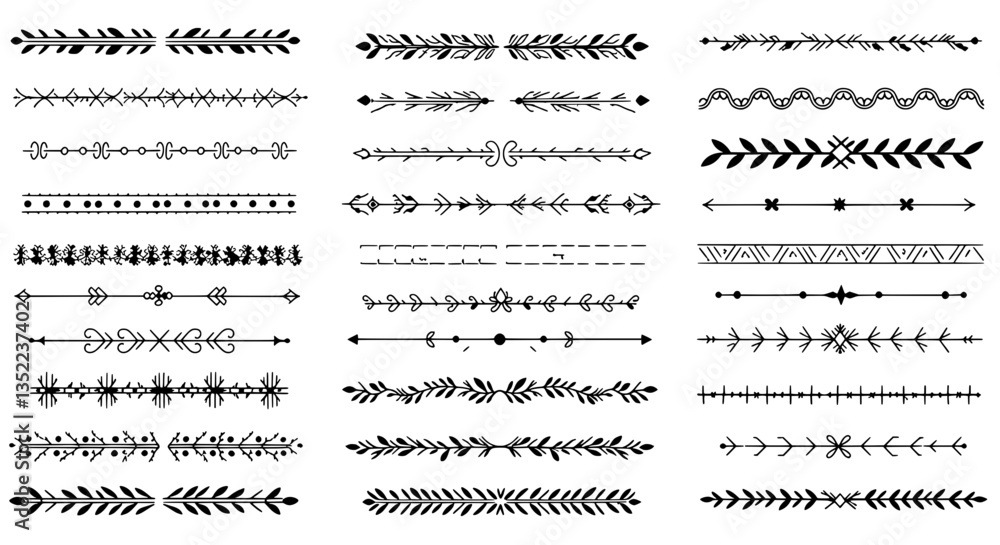 Poster elegant border elements: a diverse collection of stylish border elements, perfect for adding a touch