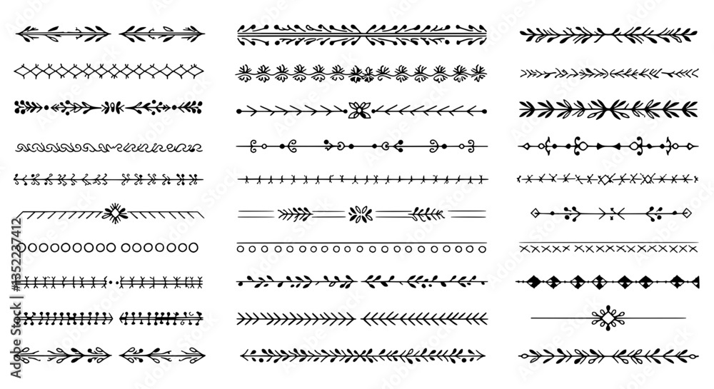 Poster ornamental dividers and borders: a collection of ornamental dividers and borders in various styles, 