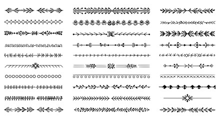 Fototapeta premium Ornamental Dividers and Borders: A collection of ornamental dividers and borders in various styles, providing versatile design elements for creating elegant layouts.