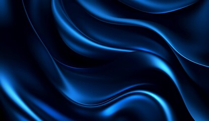 Obraz premium abstract blue waves creating a smooth flowing smoke-like texture against a dark background with soft glowing light