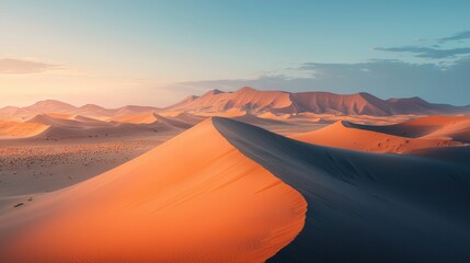 Naklejka premium a beautiful sand dunes in the Namib desert, Namibia 
