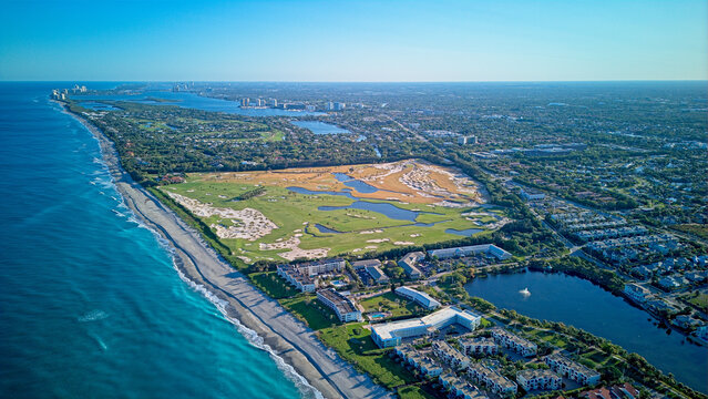 aerial view of Juno beach and Seminole Golf Course