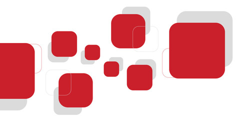 White background with abstract red grey square decoration. Vector illustration for modern presentation background, brochure design, business card background, website slider, landing page