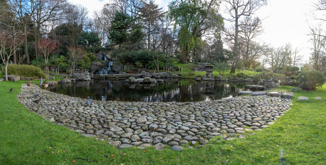 Serene Japanese garden in Holland Park, London