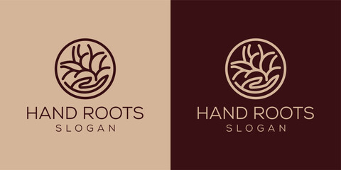 hand and root logo design ideas