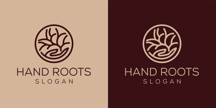 hand and root logo design ideas