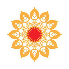 Colorful Mandala For Colouring and Colourful Mandala With Floral Ornament.Mandala design Vibrant Spiritual Mandala Design, Delicate watercolor flower mandala