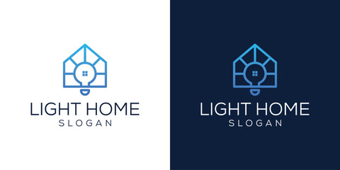 modern home and light bulb logo design