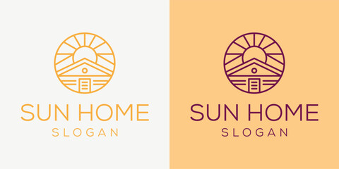sun and home logo design ideas