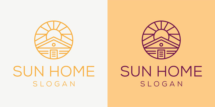 sun and home logo design ideas