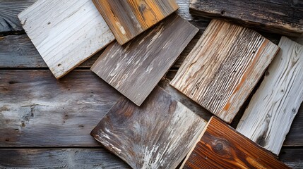 Weathered wooden boards and planks forming an abstract background