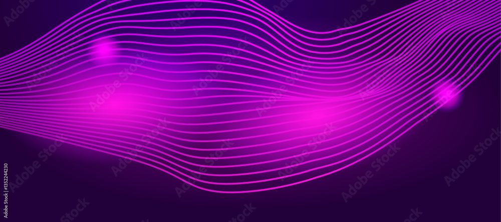 Poster dark purple vector template with curved lines. colorful abstract illustration with gradient lines.