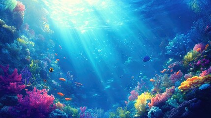 Fototapeta premium Underwater Paradise: A Vibrant Coral Reef