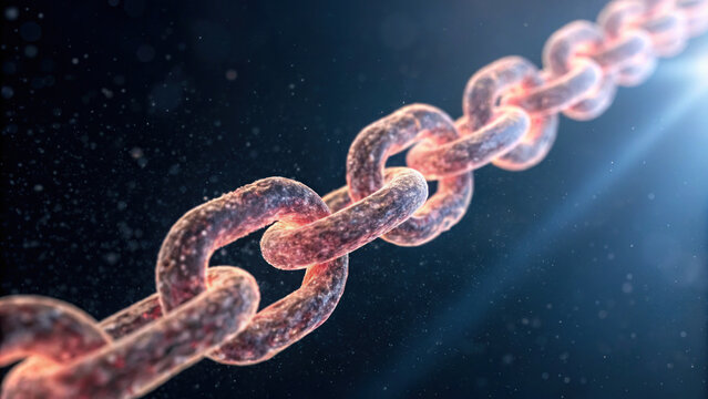 detailed chain symbolizes strength and resilience in engineering, showcasing importance of protein structures in design