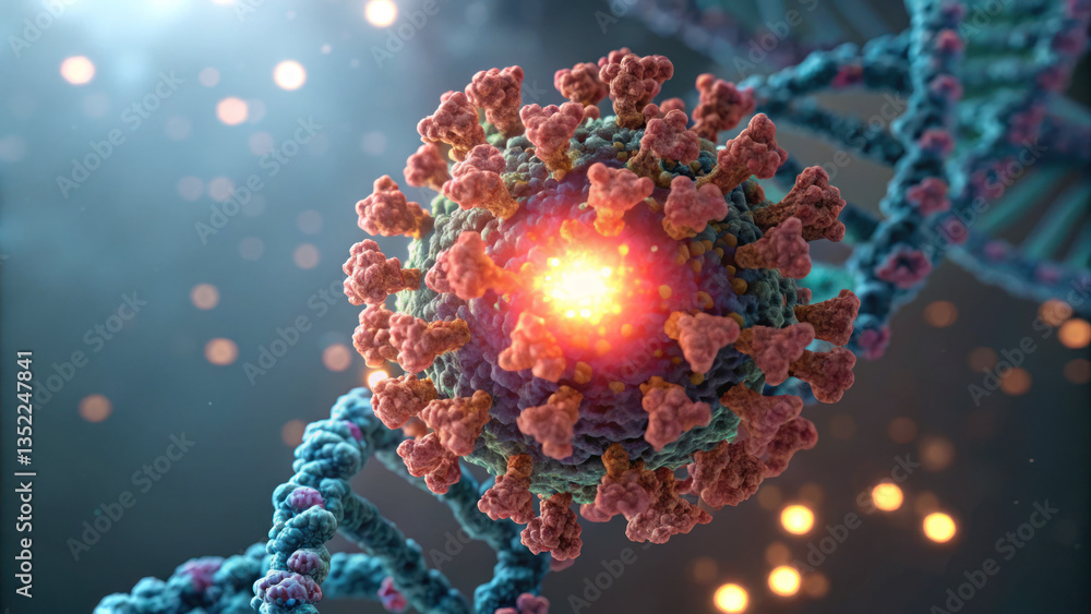 Poster intricate structure of virus showcases fascinating intersection of protein and engineering in biolog
