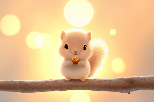 P A cute animal character design of a squirre