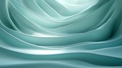 Serene Teal Drapery: Abstract 3D Render of Flowing Fabric