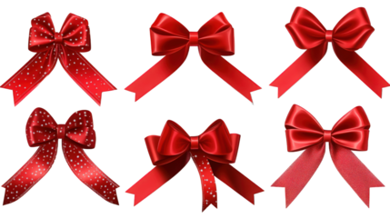 Collection of Red Ribbons Bows