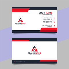 Creative modern red business card design  name card corporate visiting card and simple clean template vector design