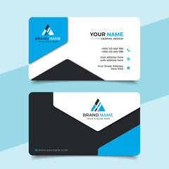 Creative modern blue business card design  name card corporate visiting card and simple clean template vector design