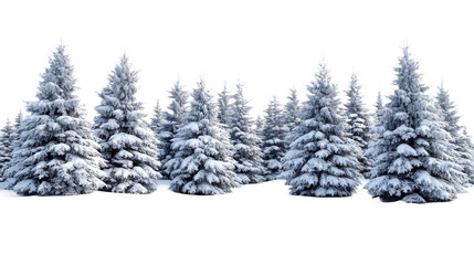 Fototapeta premium Snowy Fir Trees in a Winter Forest