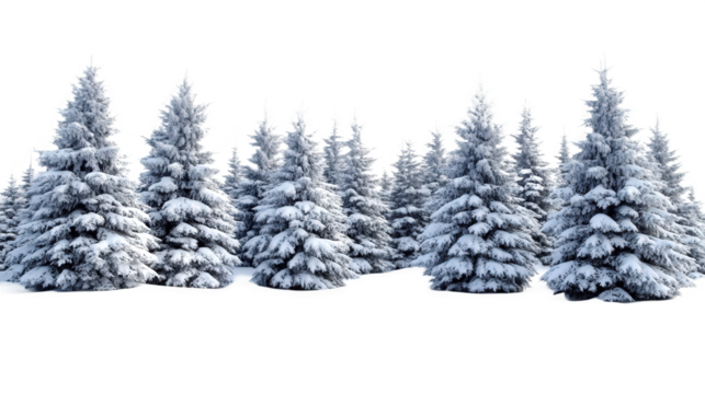Snowy Fir Trees in a Winter Forest