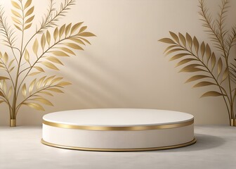 Elegant Display Podium with Foliage Accents