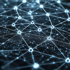 Obraz premium Futuristic Cloud Computing Network on Dark Background