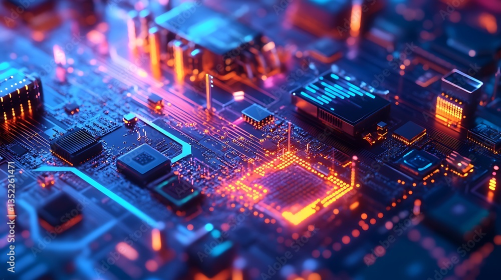 Aufkleber a sleek, modern depiction of quantum computing with advanced processors and abstract data flows.