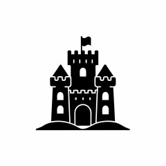 creative details black A Sandcastle That&rsquo;s Actually a Real Castle Icon vector illustration 