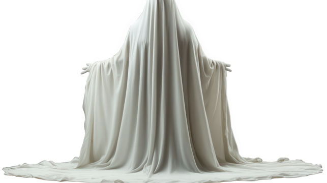 Mysterious White Ghost Figure
